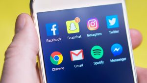 Facebook, Snapchat, Instagram, Twitter, és más alkalmazás ikonok